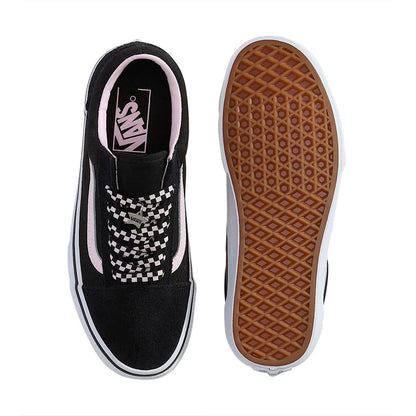 TENIS VANS OLD SKOOL PARA DAMA COLOR NEGRO ROSA