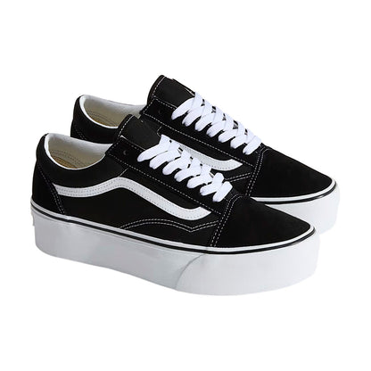 VANS OLD SKOOL DE PLATAFORMA PARA DAMA NEGRO BLANCO