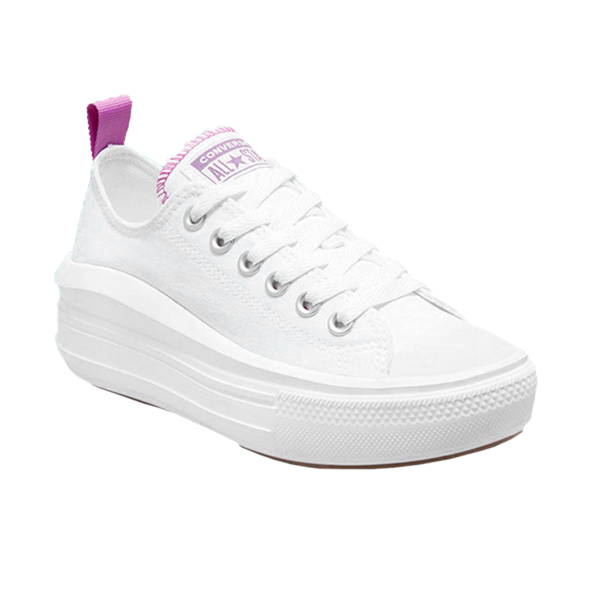CONVERSE CHUCK TAYLOR MOVE OX PARA DAMA COLOR BLANCO MORADO
