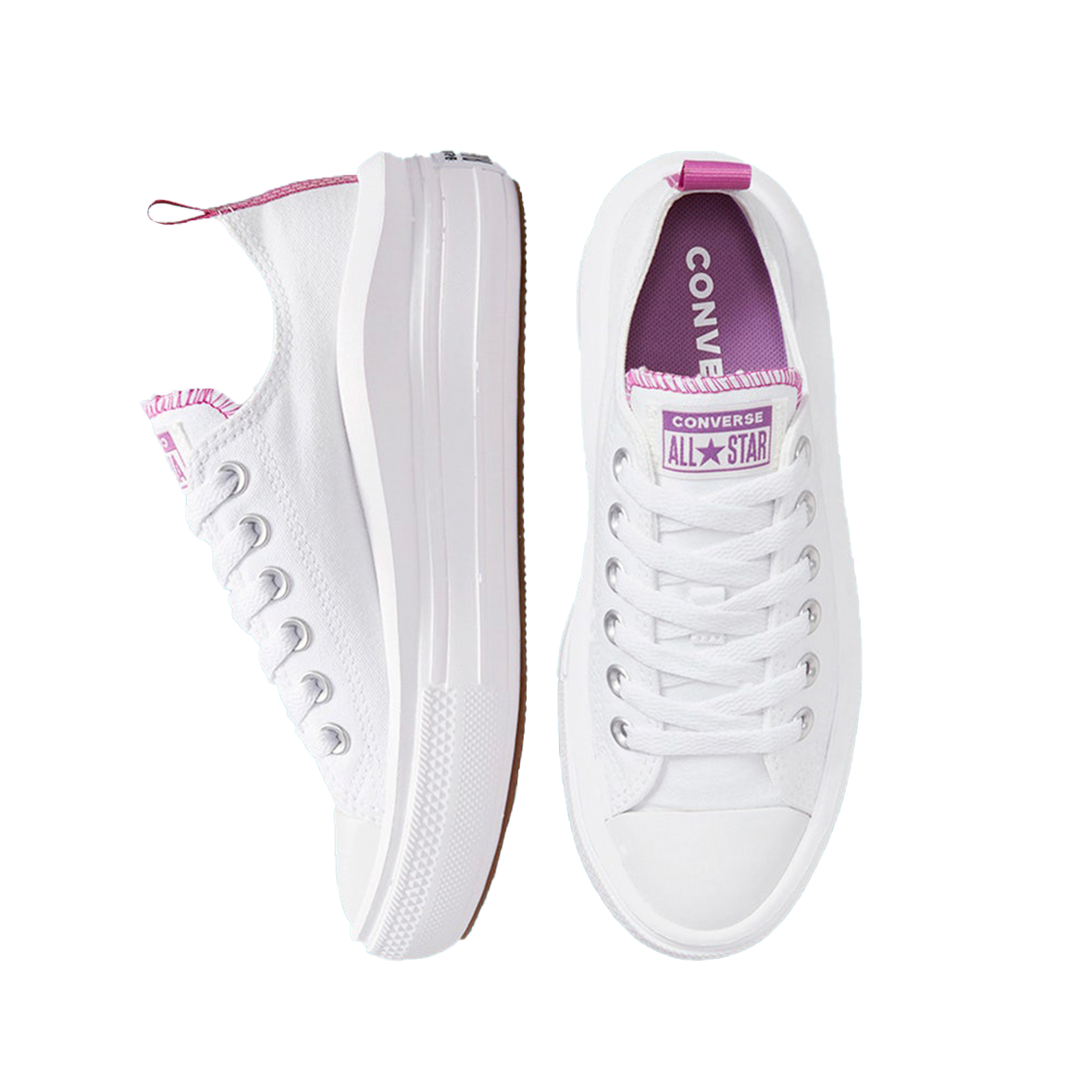 CONVERSE CHUCK TAYLOR MOVE OX PARA DAMA COLOR BLANCO MORADO