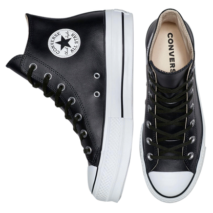 CONVERSE ALL STAR PARA DAMA DE PLATAFORMA NEGRO PIEL