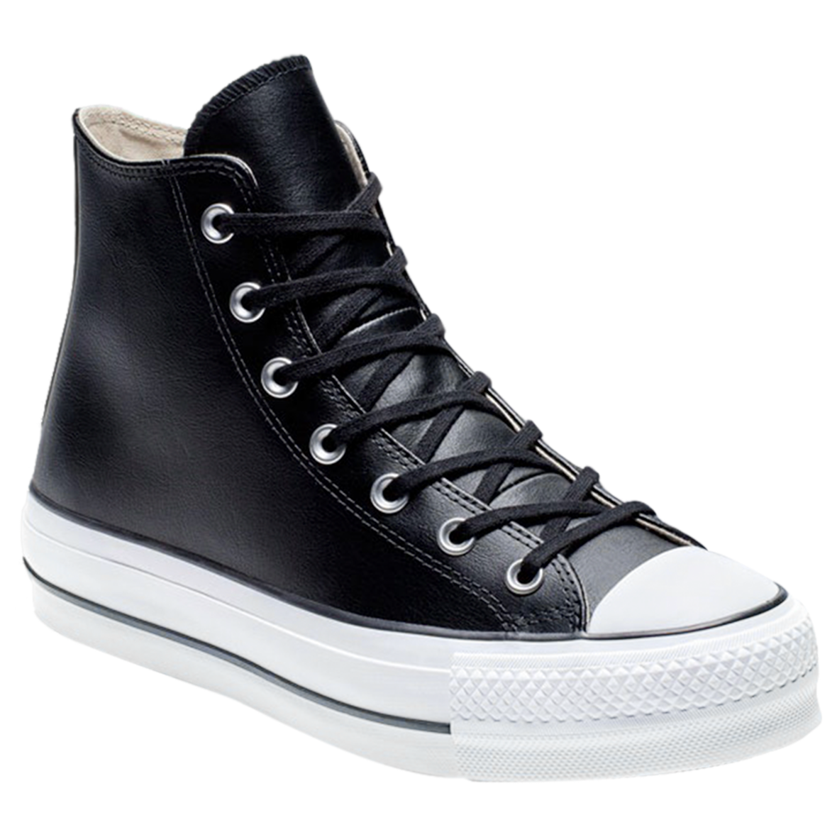 CONVERSE ALL STAR PARA DAMA DE PLATAFORMA NEGRO PIEL