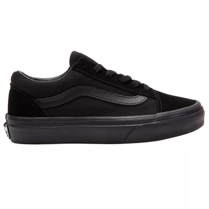 VANS OLD SKOOL PARA NIÑO COLOR NEGRO MONOCROMO